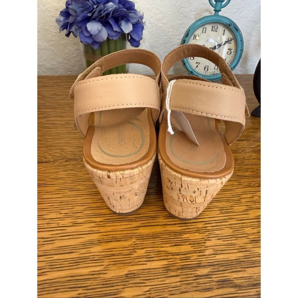NEW Aetrex Madelyn Quarter Strap Wedge Sandal in Ginger Multi Leather Summer - Picture 5 of 11